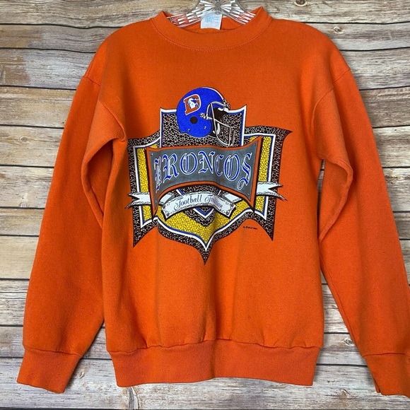 Vtg Denver Broncos Crewneck Sweatshirt MED - Picture 1 of 6